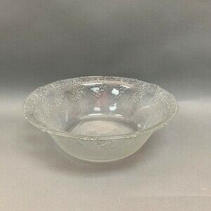 Vintage Vegetable Serving Glass Bowl Grapes 11" across x 3 1/2"